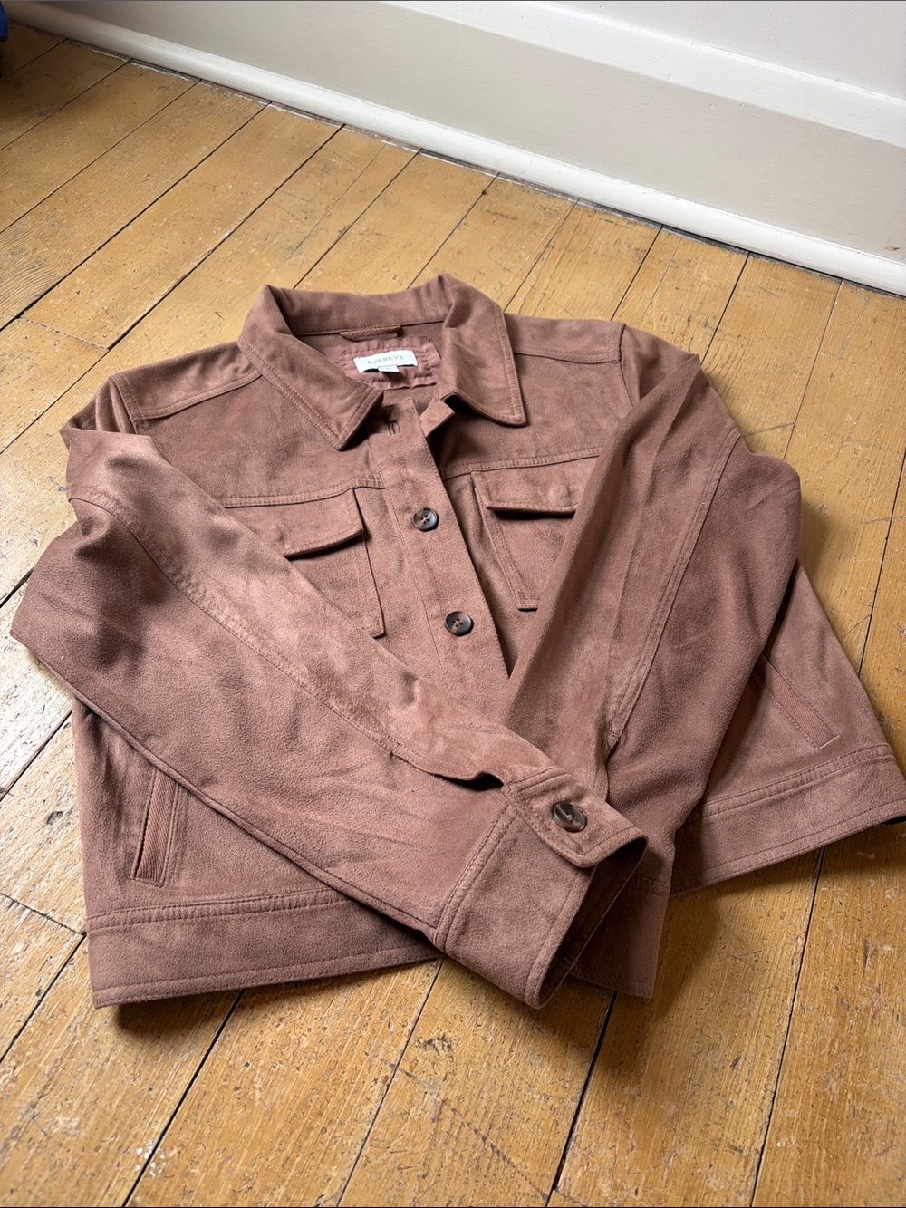 Lovely Evereve ultrasuede cropped jacket
